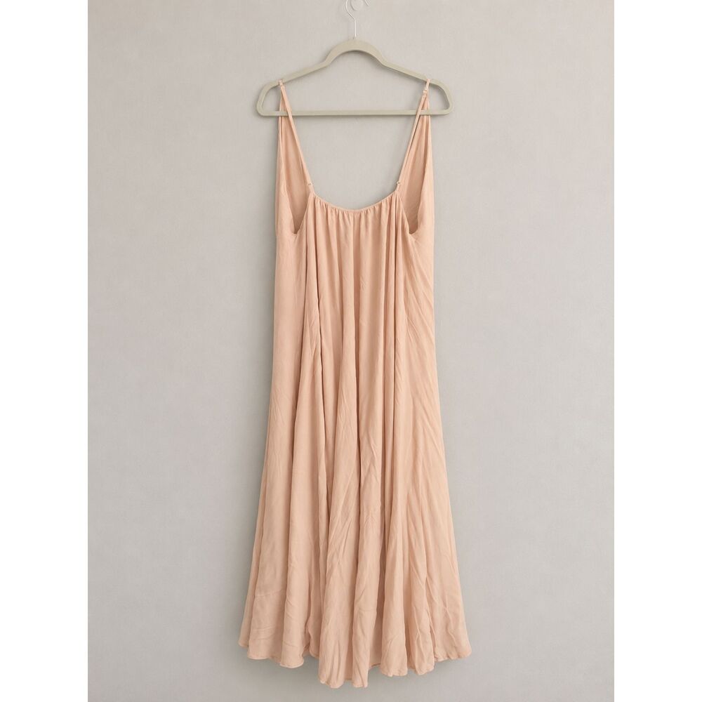 Reformation Nude Beige Wrap Maxi Dress Size 6 Deep V Neck Viscose - Picture 6 of 8